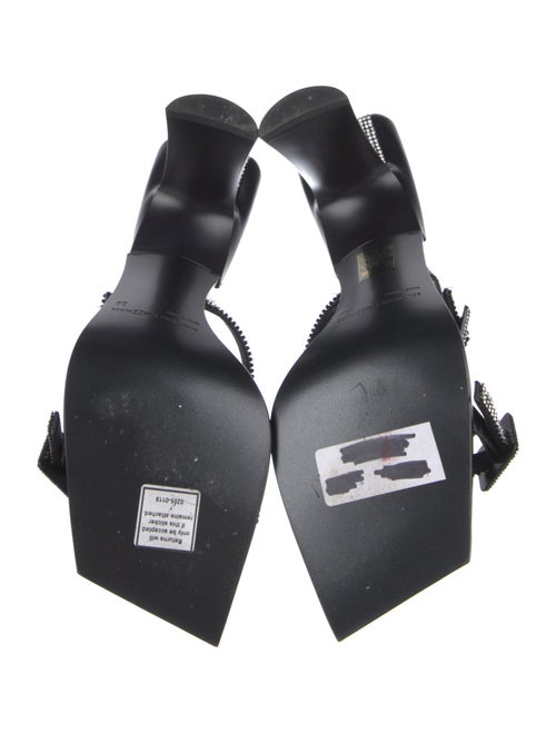 Benedetta Bruzziches Leather Crystal Embellishments Slides