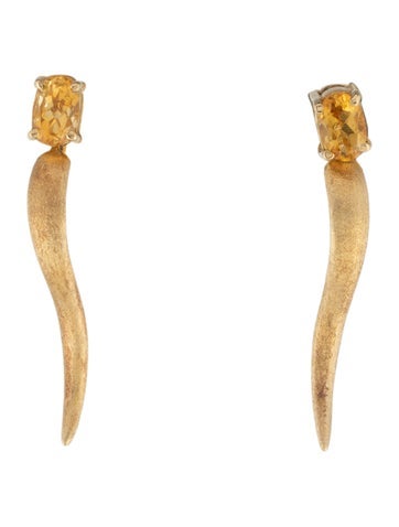 Pre-owned Carla Amorim 18k Citrine Drop Earrings In Multi