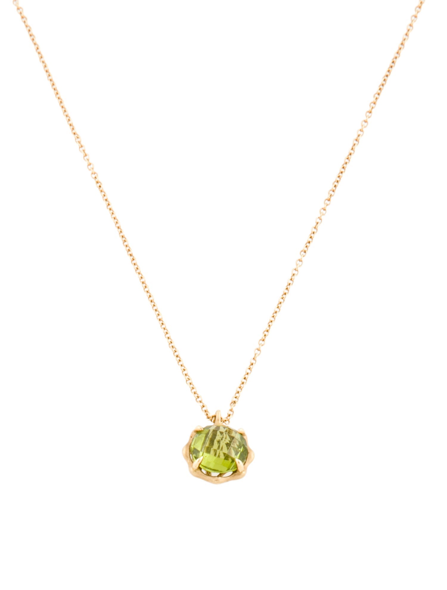 Carelle 18K Peridot August Birthstone Pendant Necklace