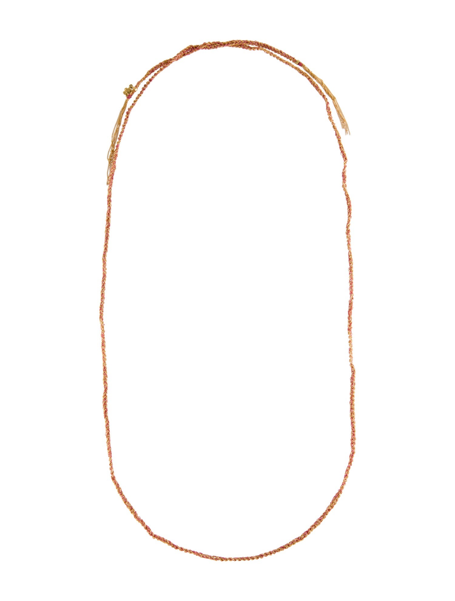 Carolina Bucci 18K Silk Cord Friendship Charm Necklace