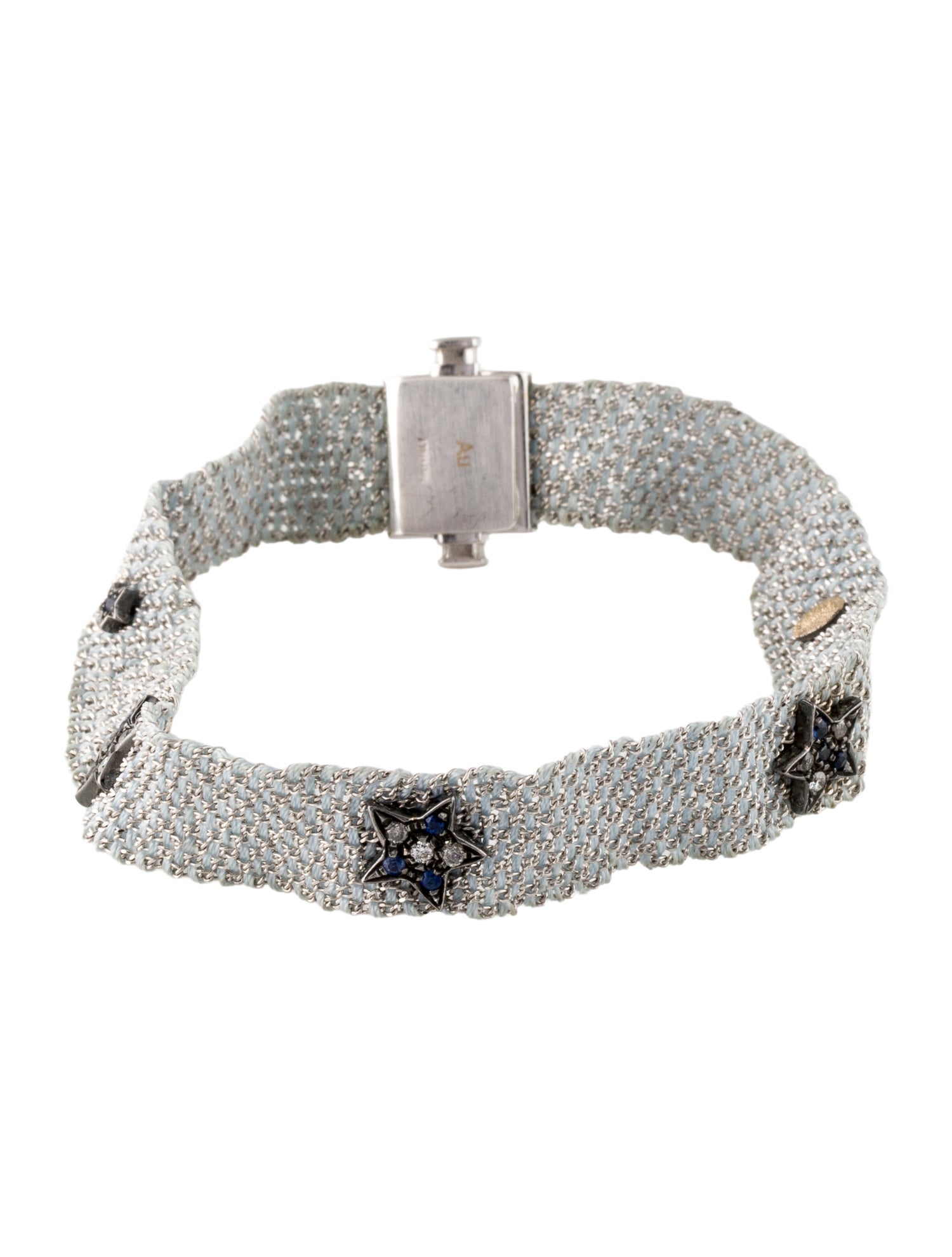 Carolina Bucci 18K Sapphire & Diamond Star 1cm Woven Bracelet
