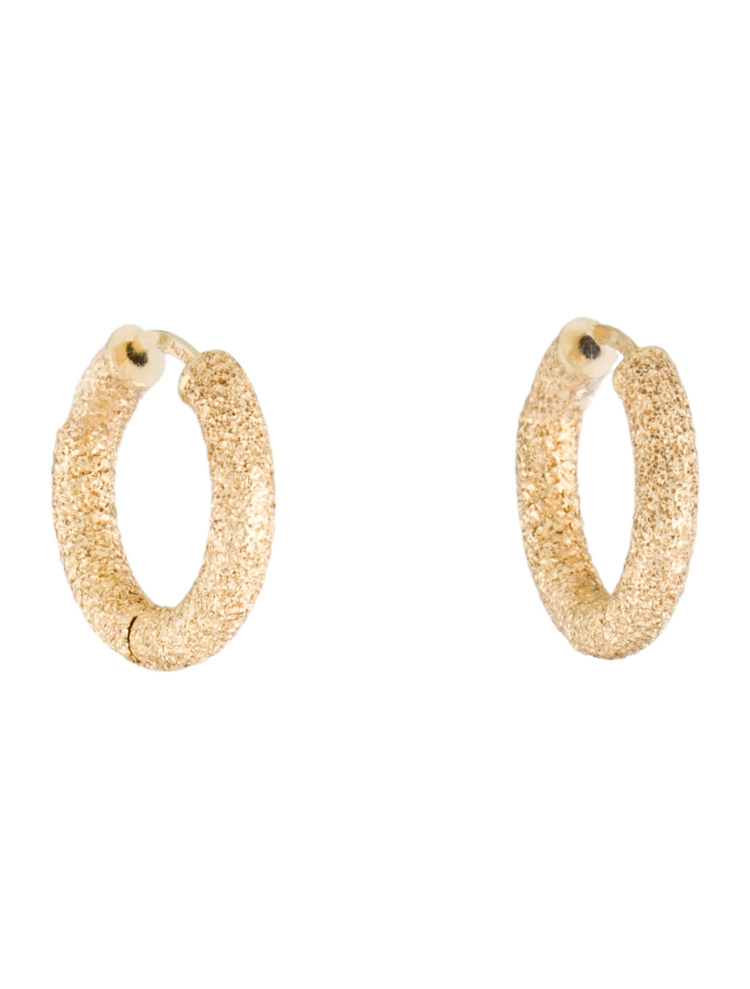 Carolina Bucci 18K Florentine Finish Round Huggy Earrings