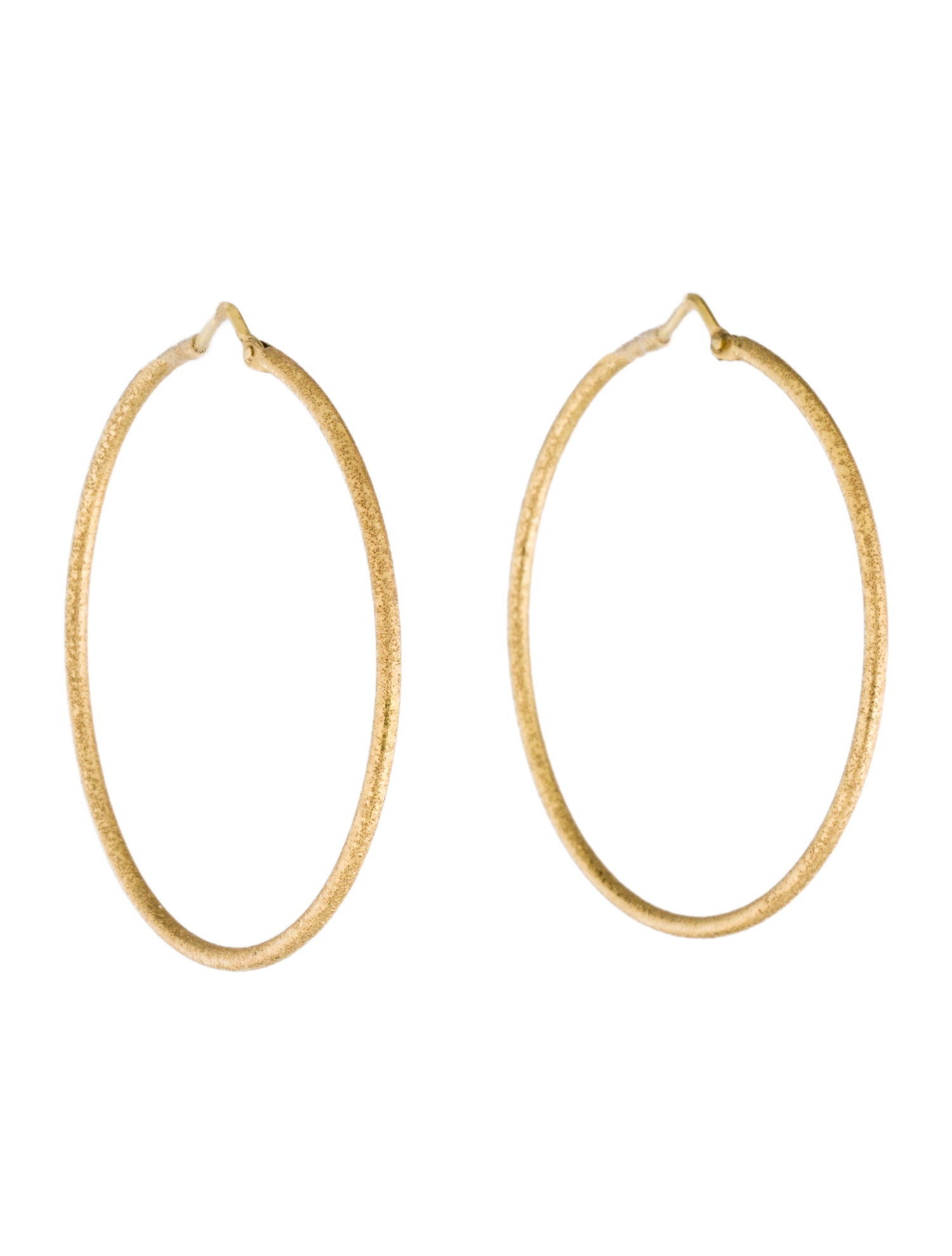 Carolina Bucci 18K Florentine Finish Thin Hoop Earrings