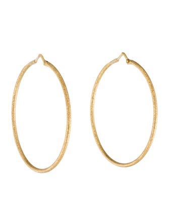 Carolina Bucci 18K Florentine Finish Thin Hoop Earrings