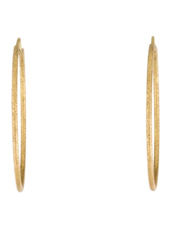 Carolina Bucci 18K Florentine Finish Thin Hoop Earrings