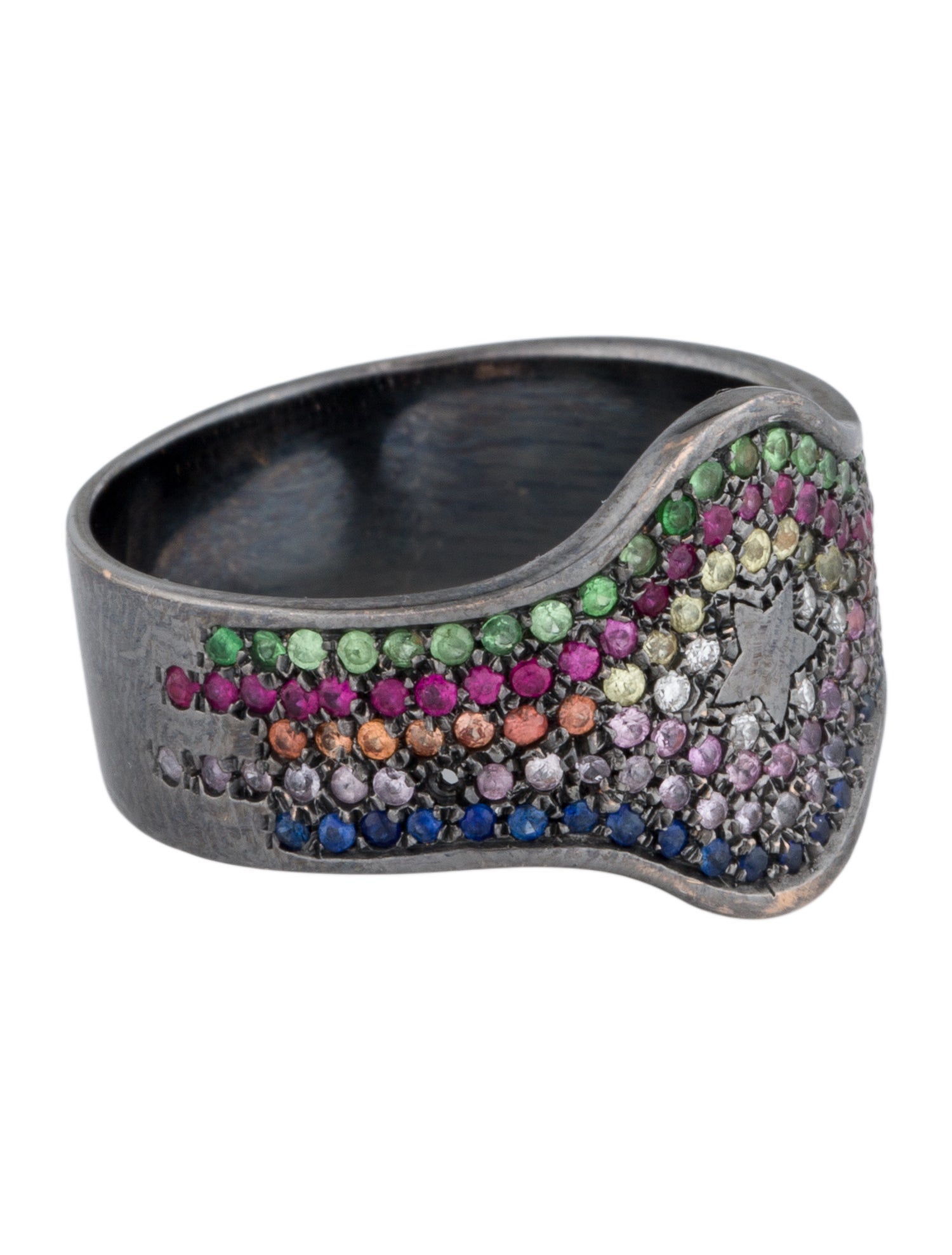 Carolina Bucci 18K Diamond & Multistone Star Shield Ring