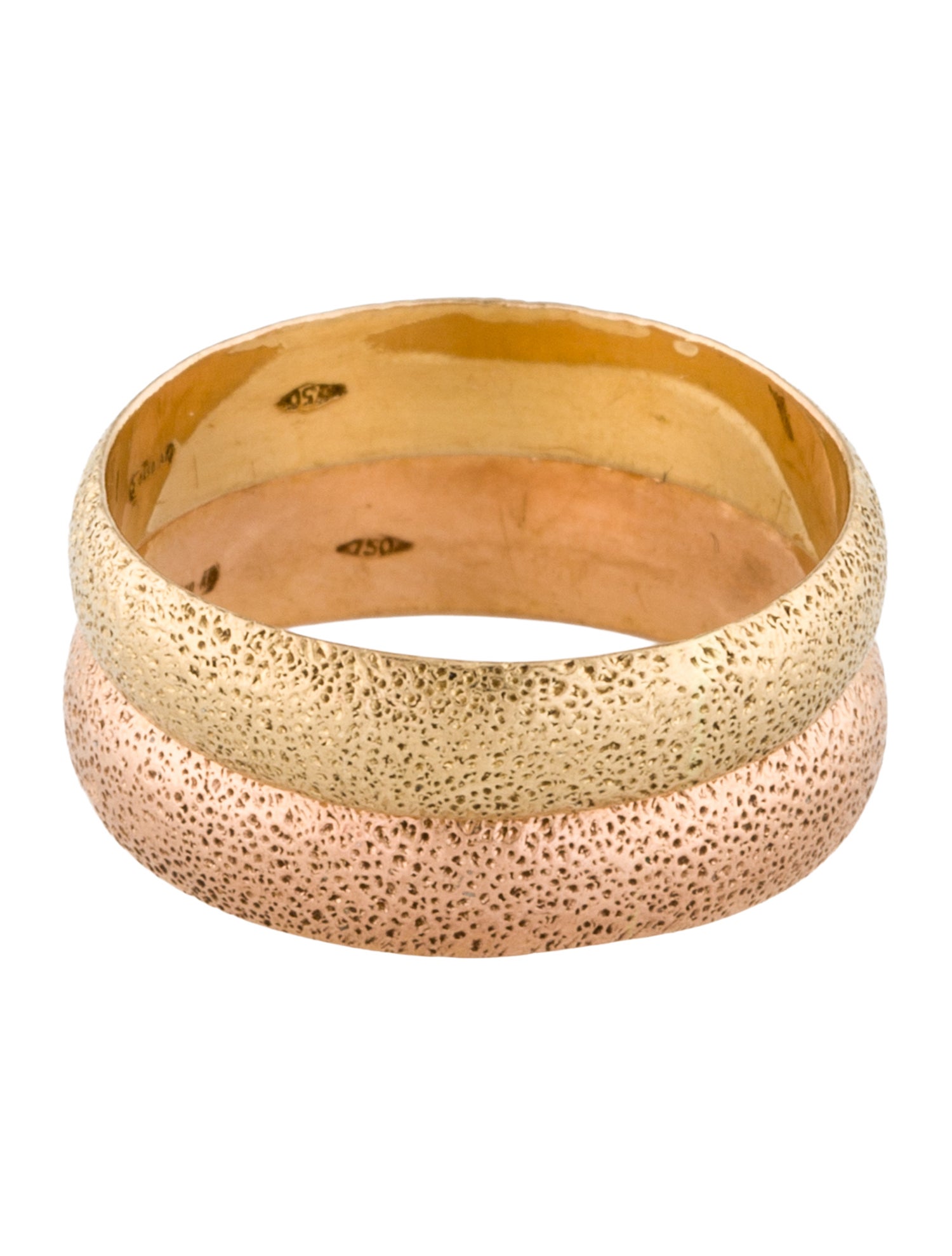 Carolina Bucci 18K Florentine Finish Flat Ring Set