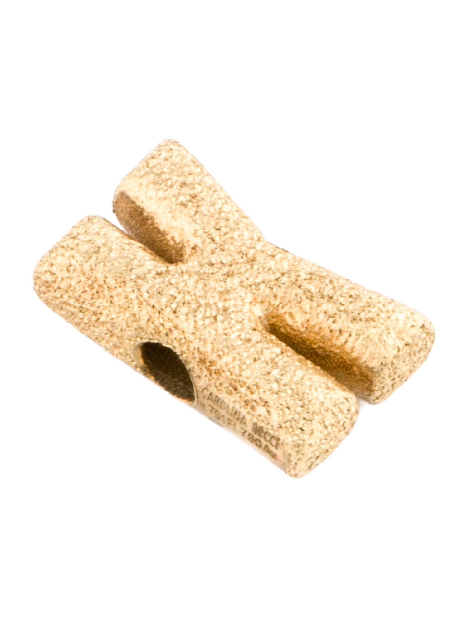 Carolina Bucci 18K Forte Beads Florentine Finish Letter