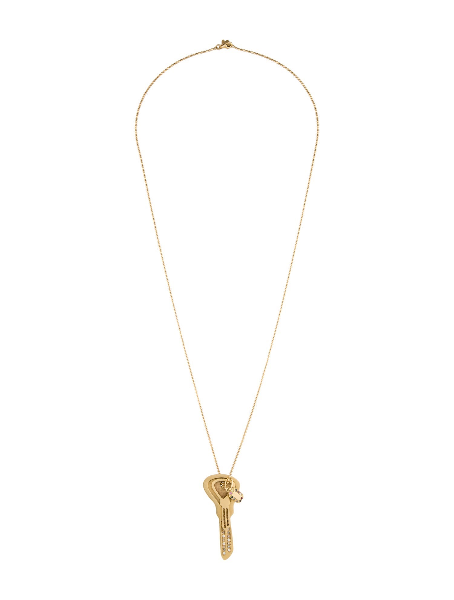 Carolina Bucci 18K Ruby, Sapphire & Diamond Sunshine Key Pendant Necklace