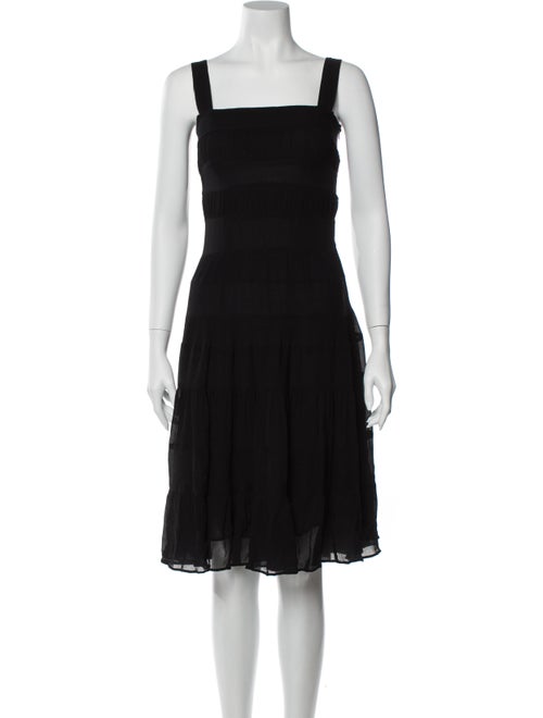 Cacharel Silk Knee-Length Dress Black