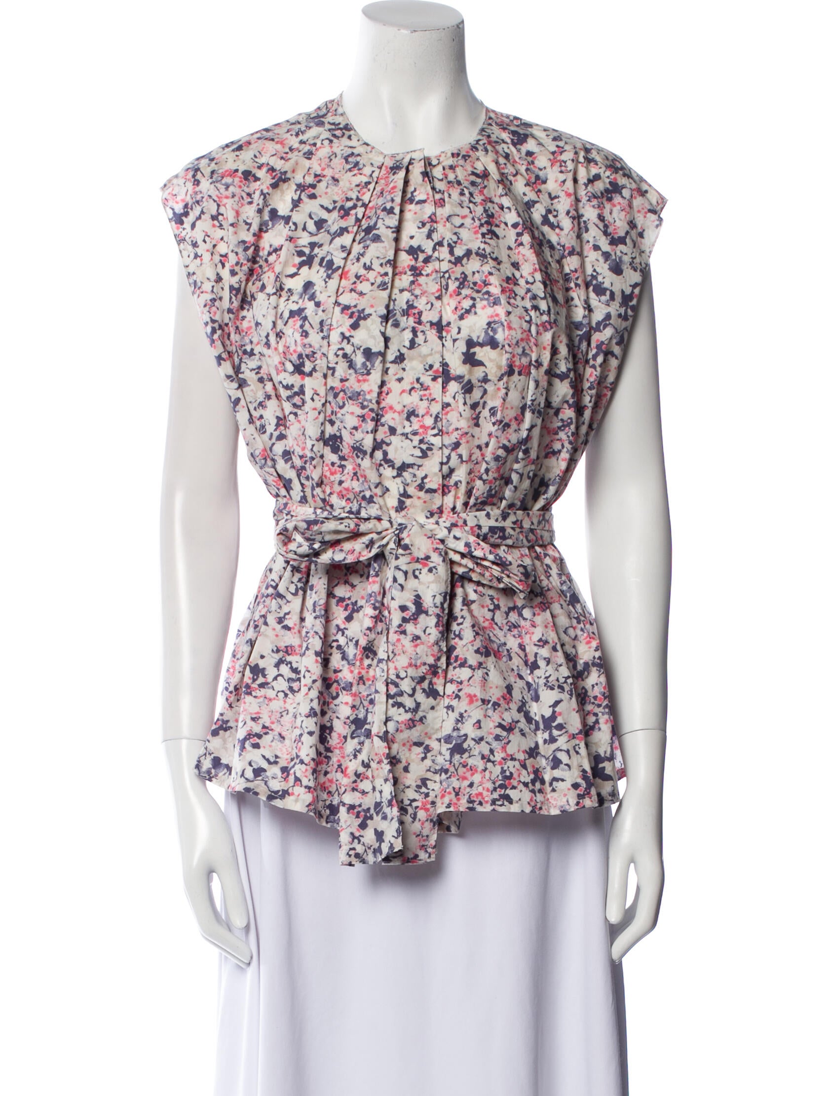 Cacharel Floral Print Crew Neck Blouse