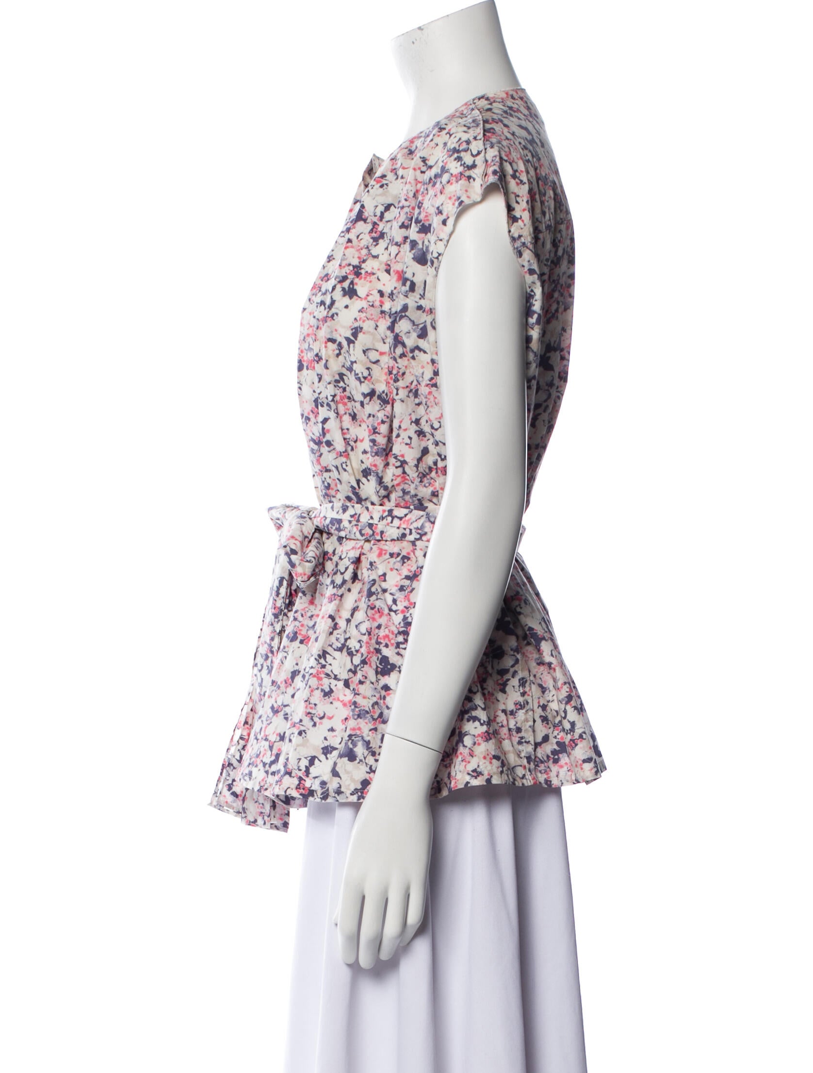 Cacharel Floral Print Crew Neck Blouse