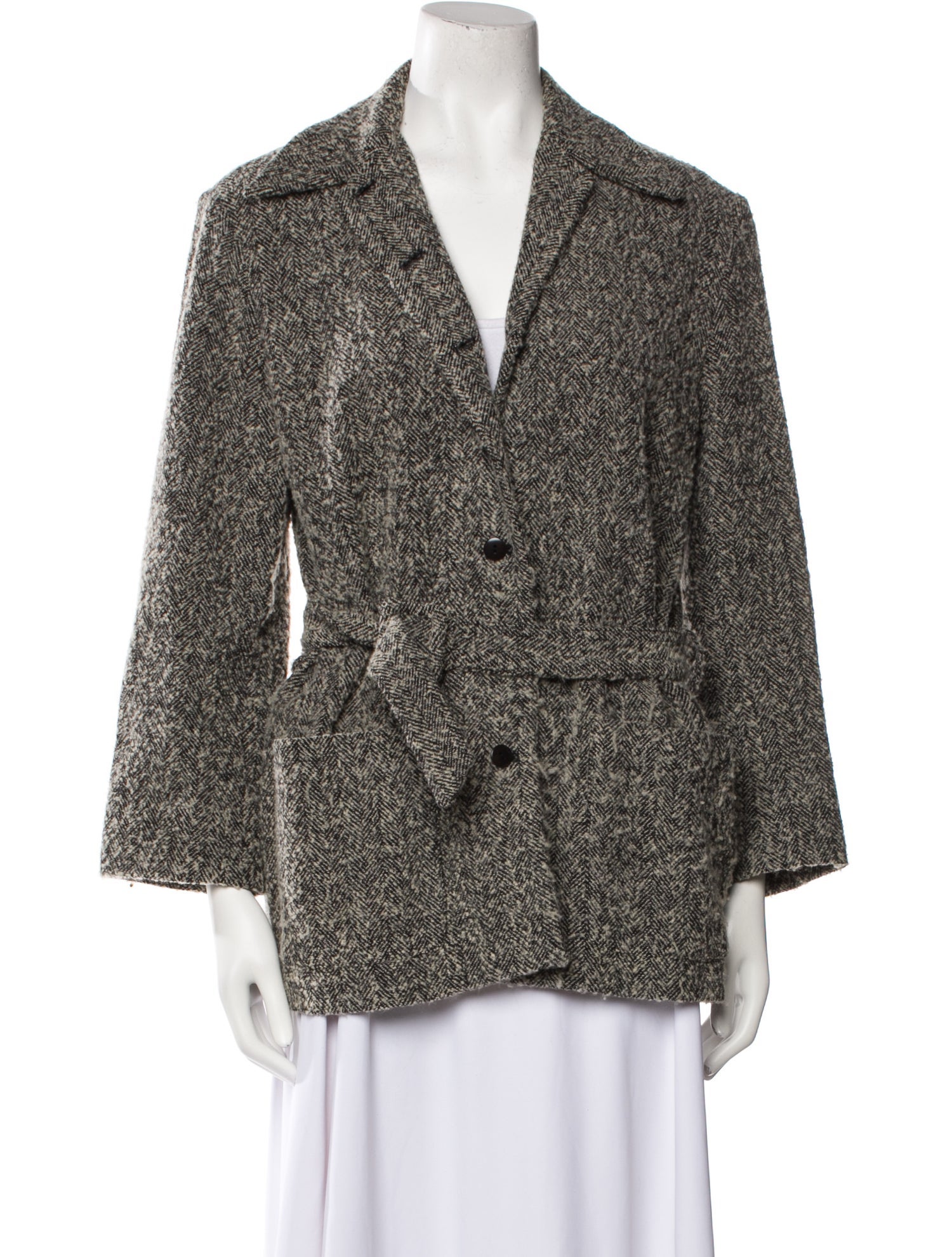 Cacharel Wool Tweed Pattern Coat