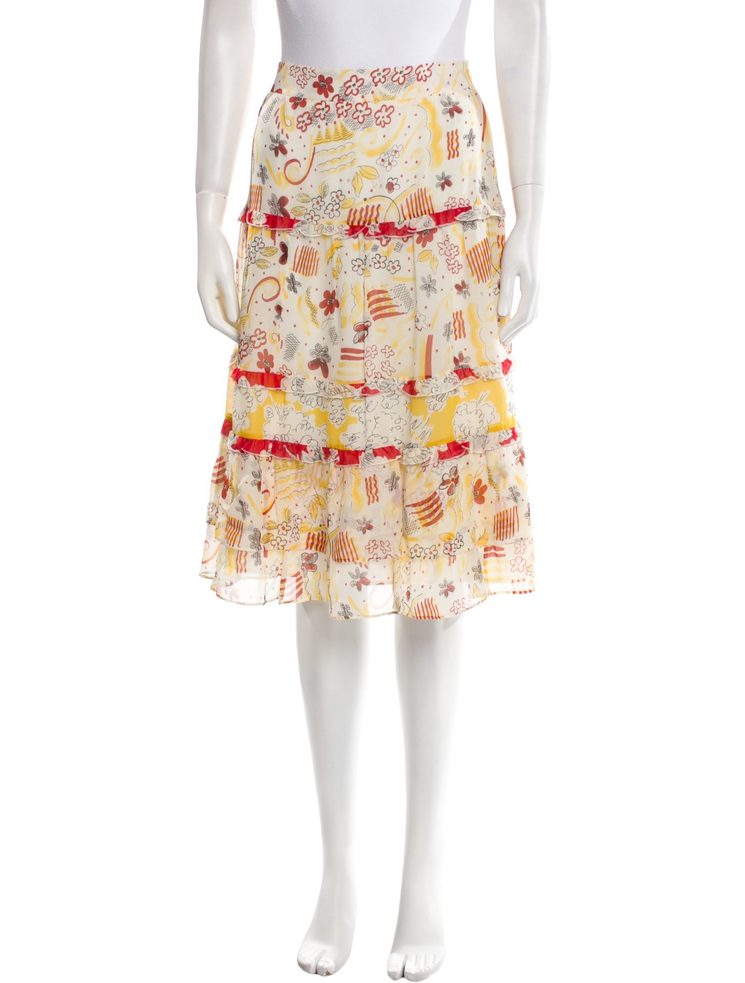 Cacharel Silk Knee-Length Skirt