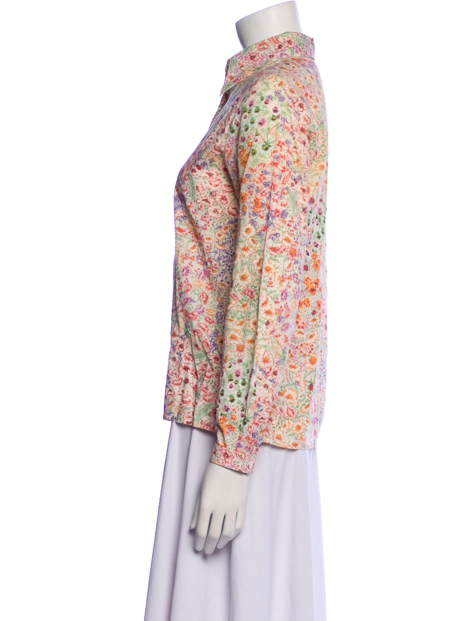 Cacharel Floral Print Long Sleeve Button-Up Top