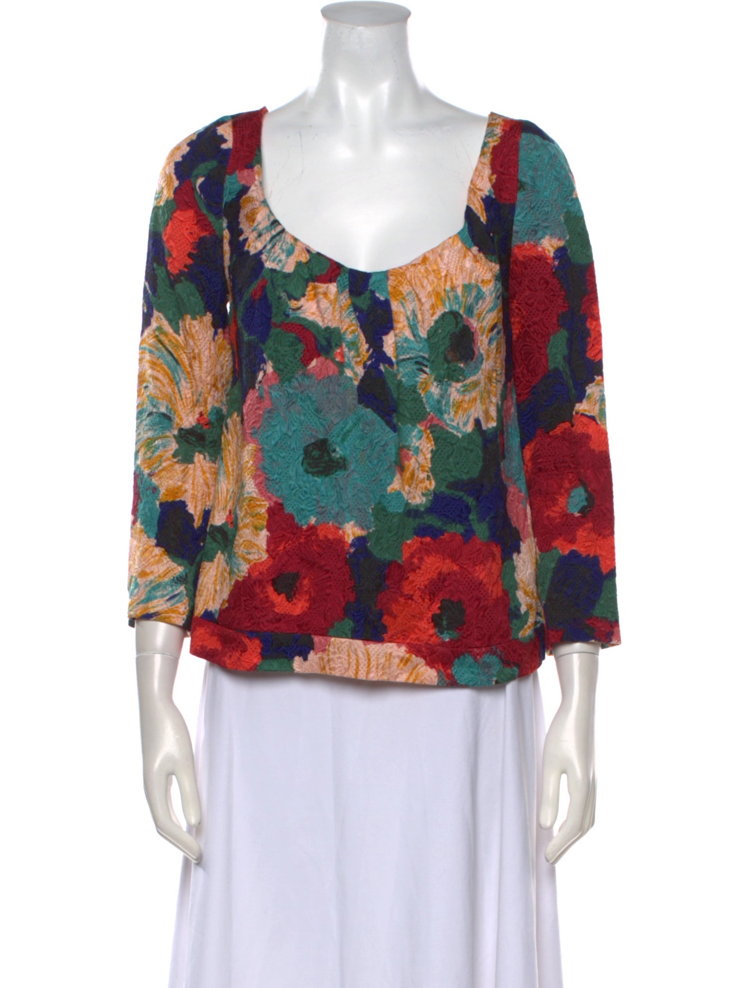 Cacharel Silk Floral Print Blouse