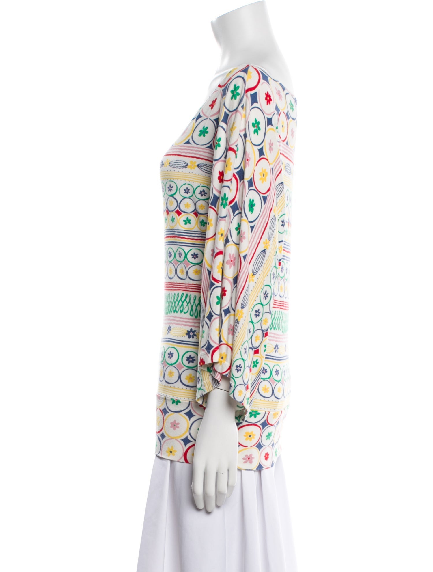 Cacharel Printed Bateau Neckline Tunic