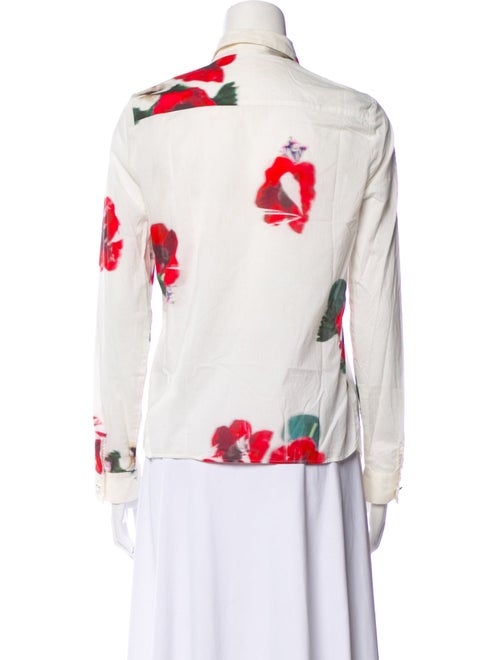 Cacharel Floral Print Long Sleeve Button-Up Top