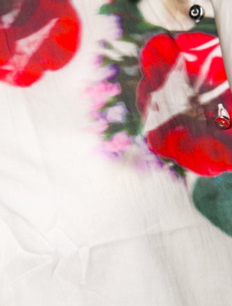 Cacharel Floral Print Long Sleeve Button-Up Top