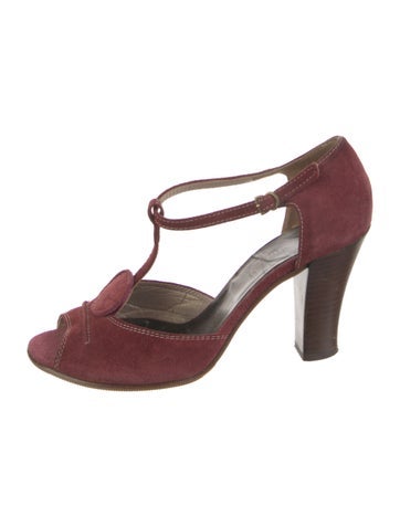 Cacharel Pumps Suede T-Strap 7