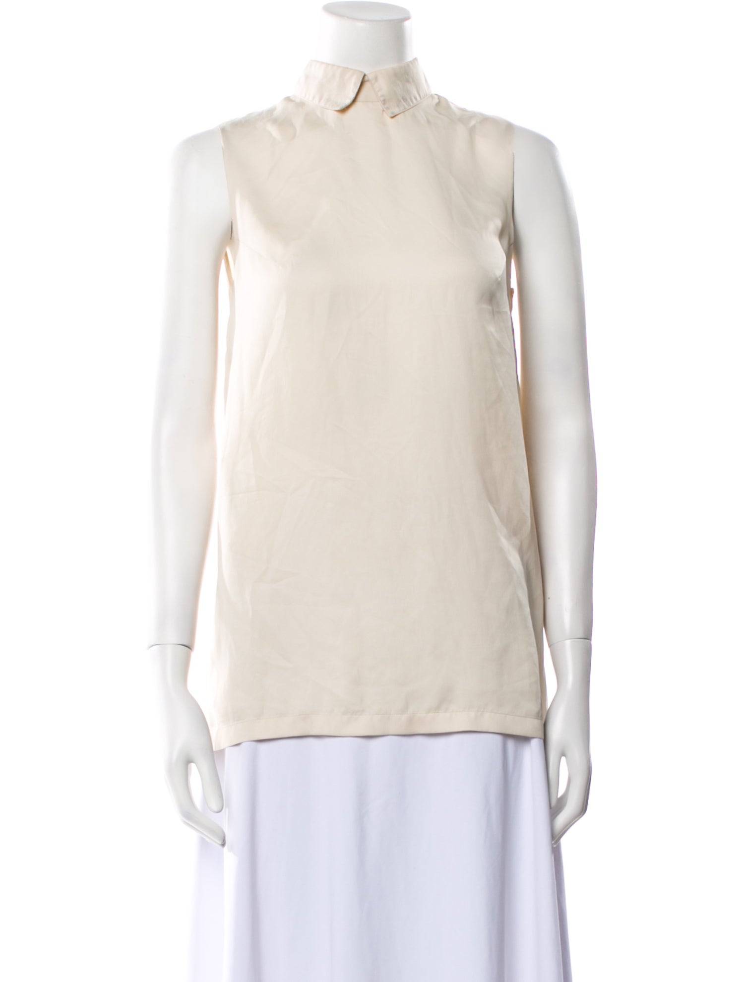 Cacharel Mock Neck Sleeveless Blouse