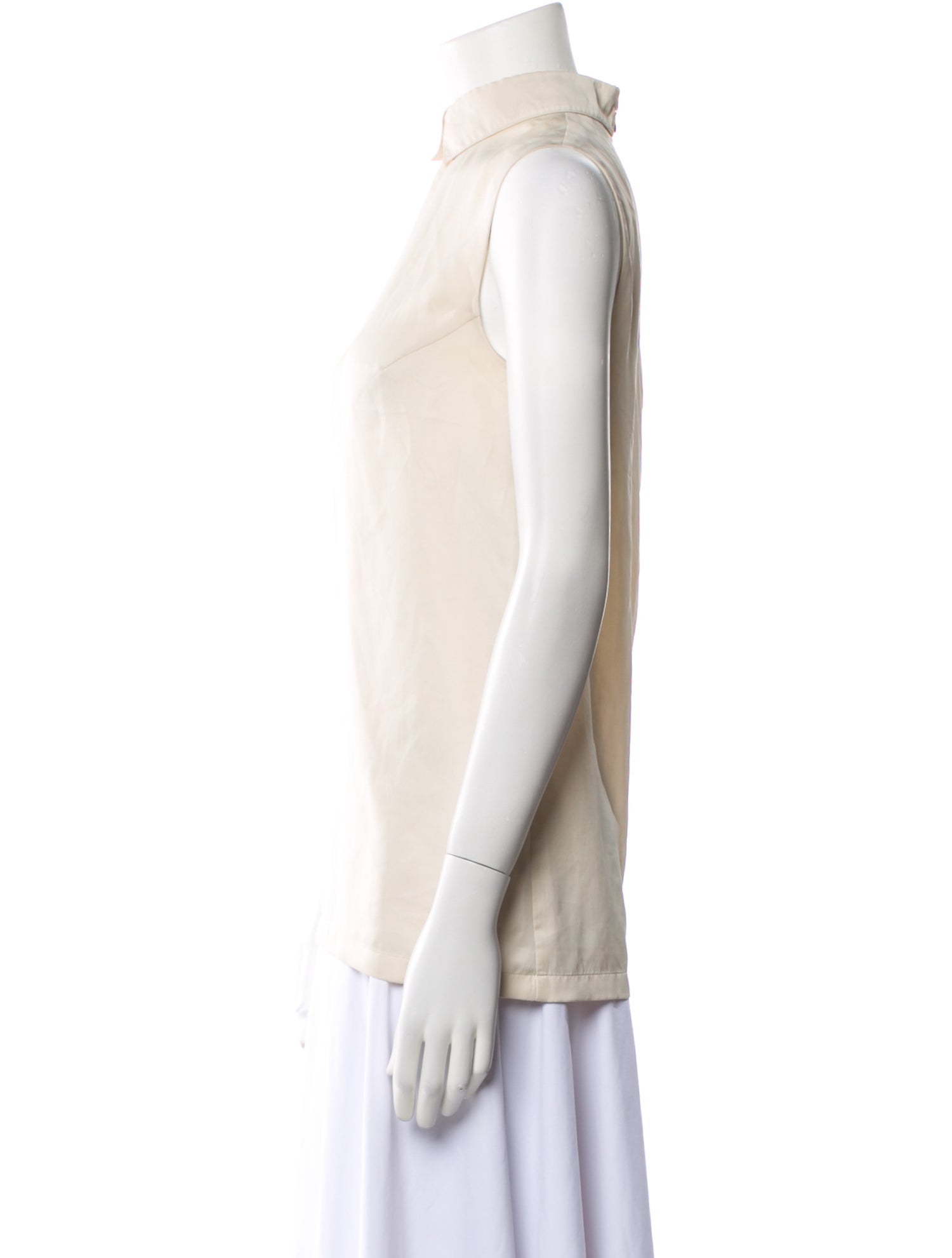 Cacharel Mock Neck Sleeveless Blouse