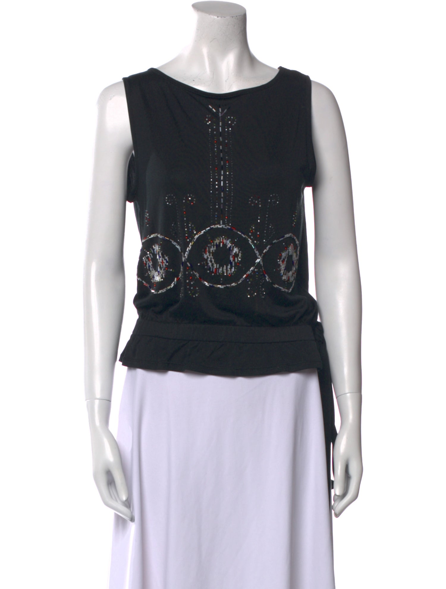 Cacharel Silk Scoop Neck Crop Top