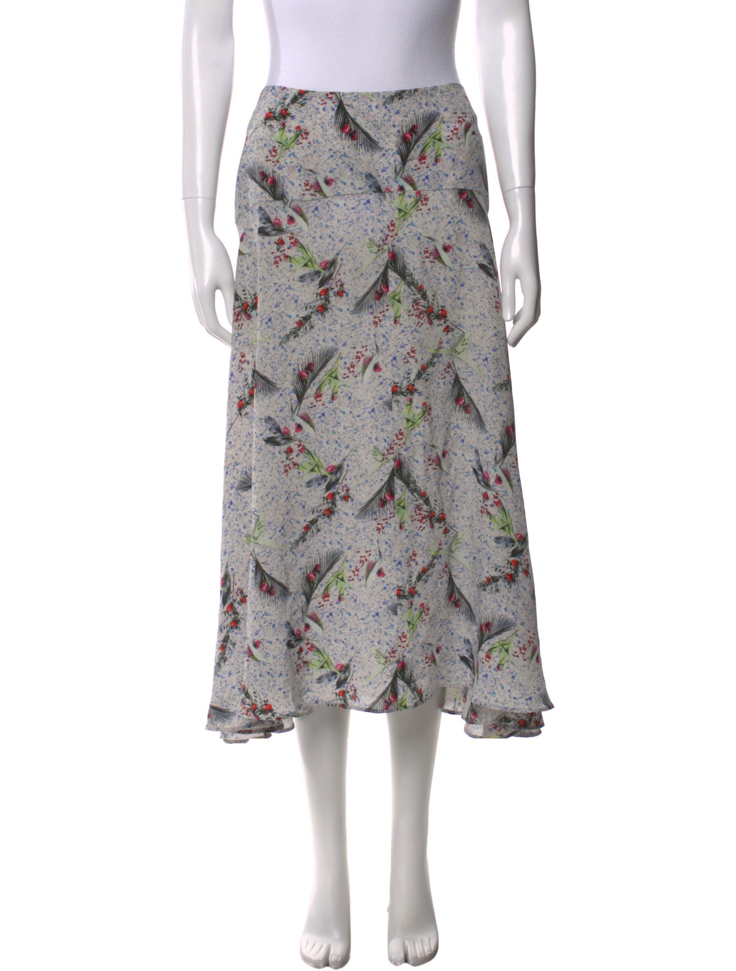 Cacharel Silk Midi Length Skirt