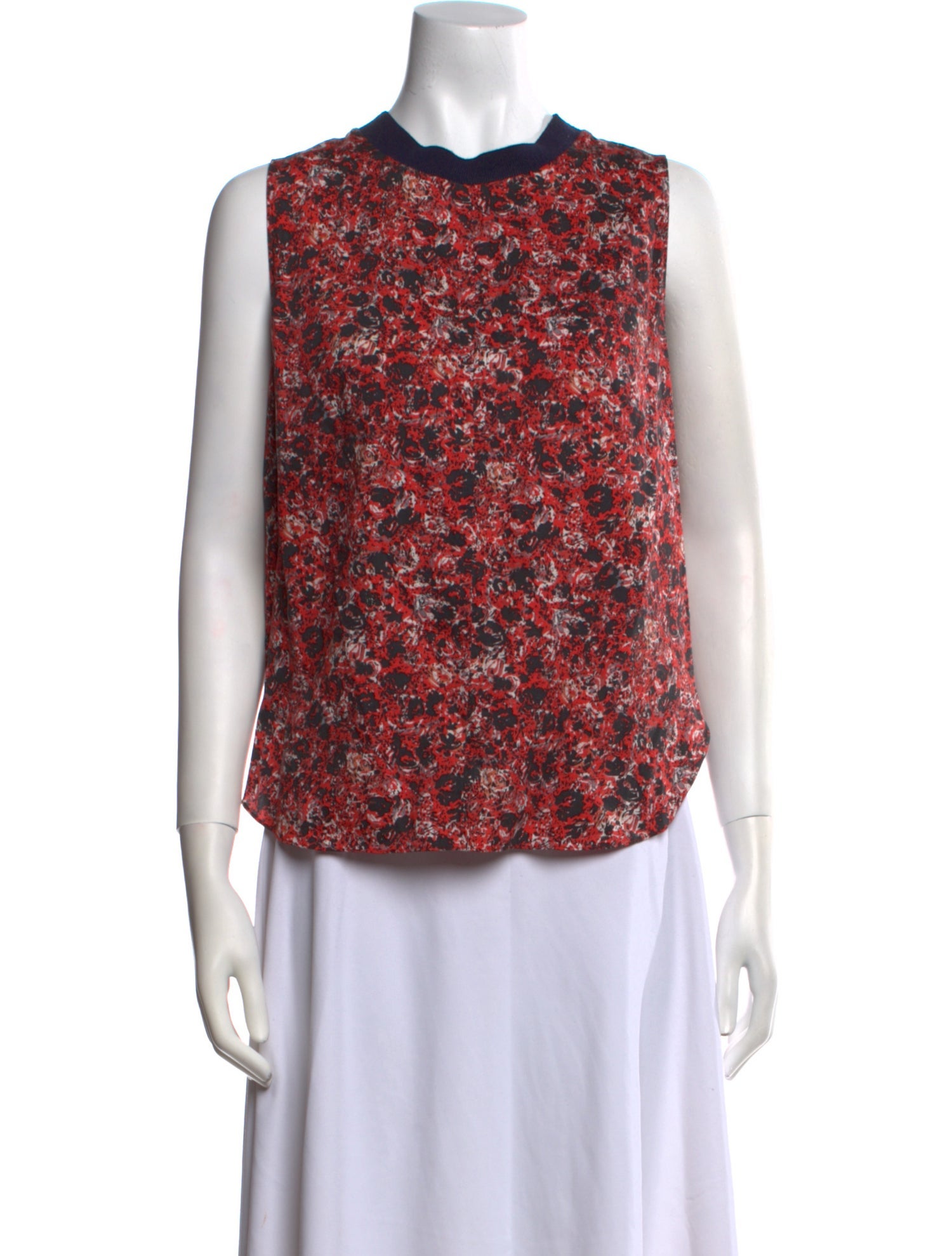 Cacharel Floral Print Crew Neck Blouse