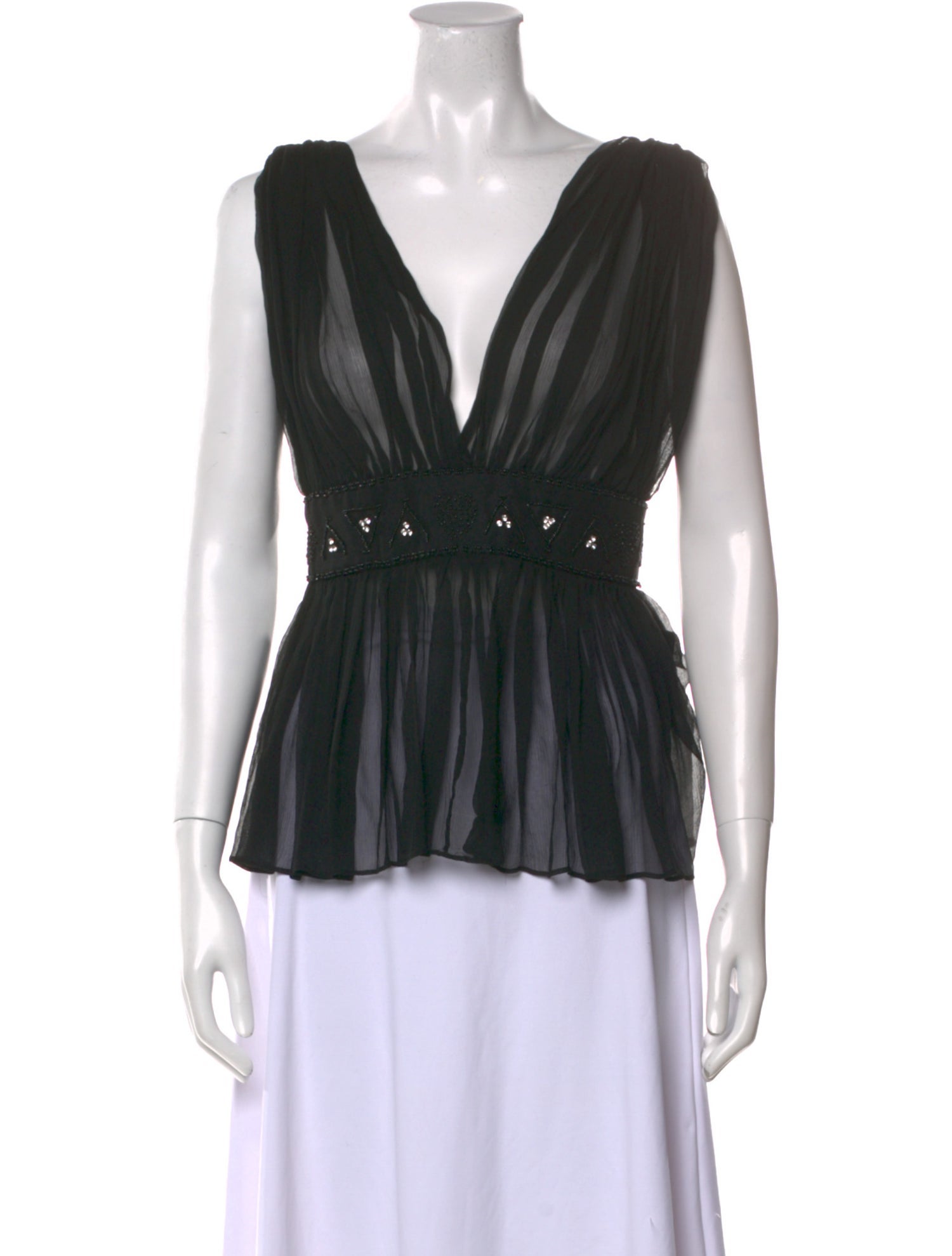 Cacharel Silk V-Neck Blouse