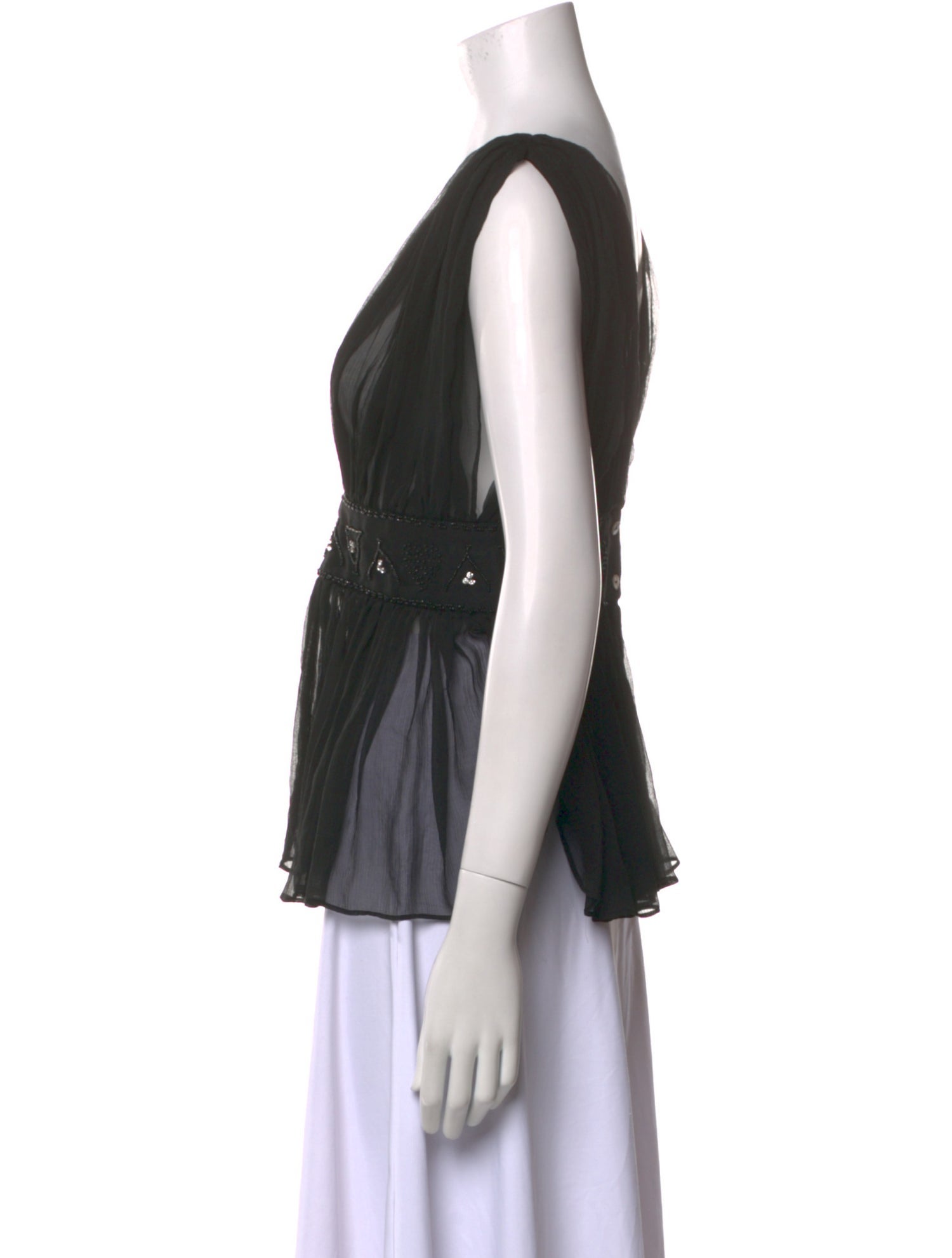 Cacharel Silk V-Neck Blouse