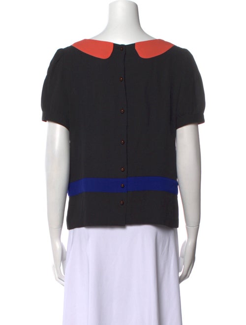 Cacharel Silk Colorblock Pattern Top