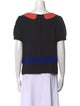 Cacharel Silk Colorblock Pattern Top