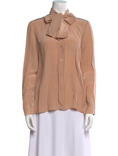 Cacharel Silk Long Sleeve Button-Up Top