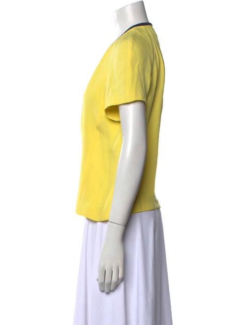 Cacharel Silk Crew Neck Button-Up Top