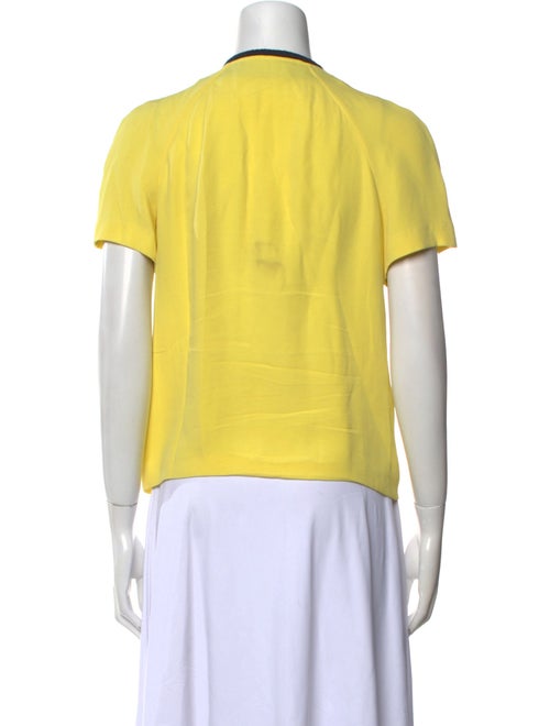 Cacharel Silk Crew Neck Button-Up Top