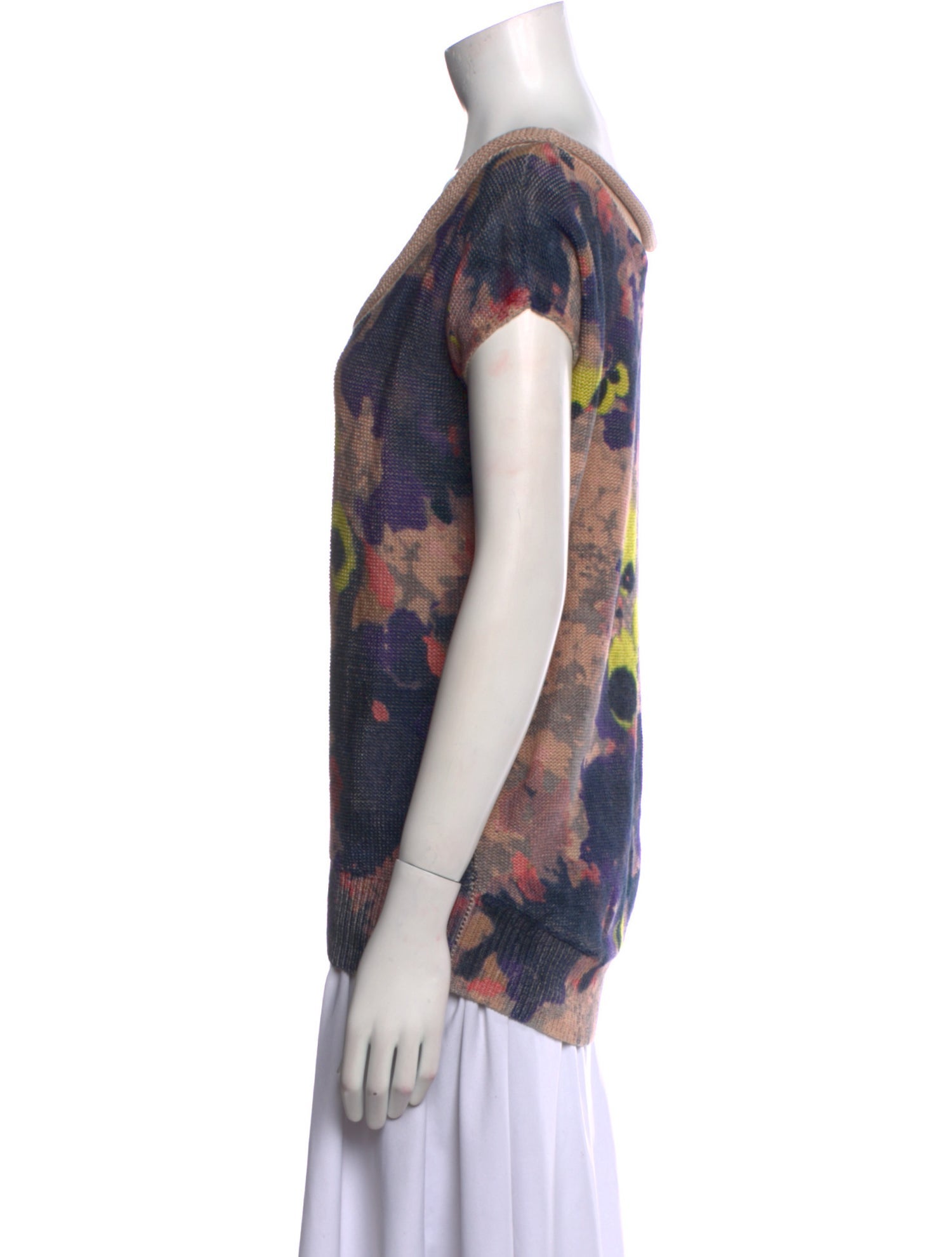 Cacharel Floral Print Scoop Neck Sweater
