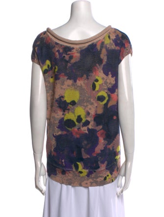 Cacharel Floral Print Scoop Neck Sweater