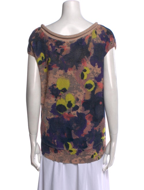 Cacharel Floral Print Scoop Neck Sweater