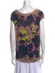 Cacharel Floral Print Scoop Neck Sweater
