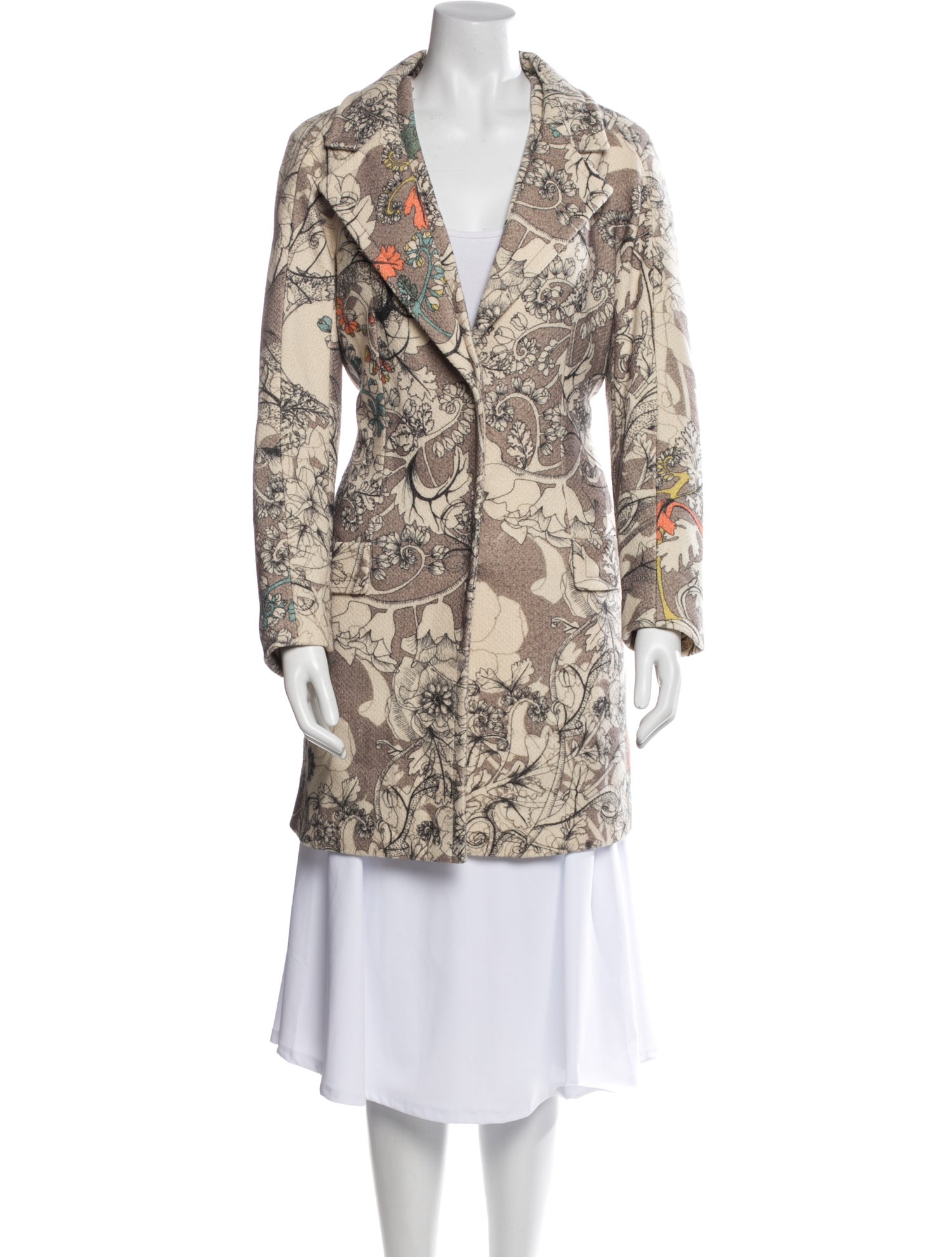 Cacharel Virgin Wool Printed Coat