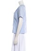 Cacharel Chambray V-Neck Button-Up Top