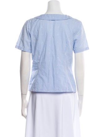 Cacharel Chambray V-Neck Button-Up Top