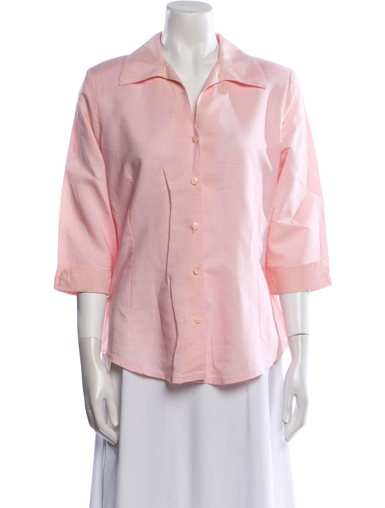 Cacharel Three-Quarter Sleeve Button-Up Top