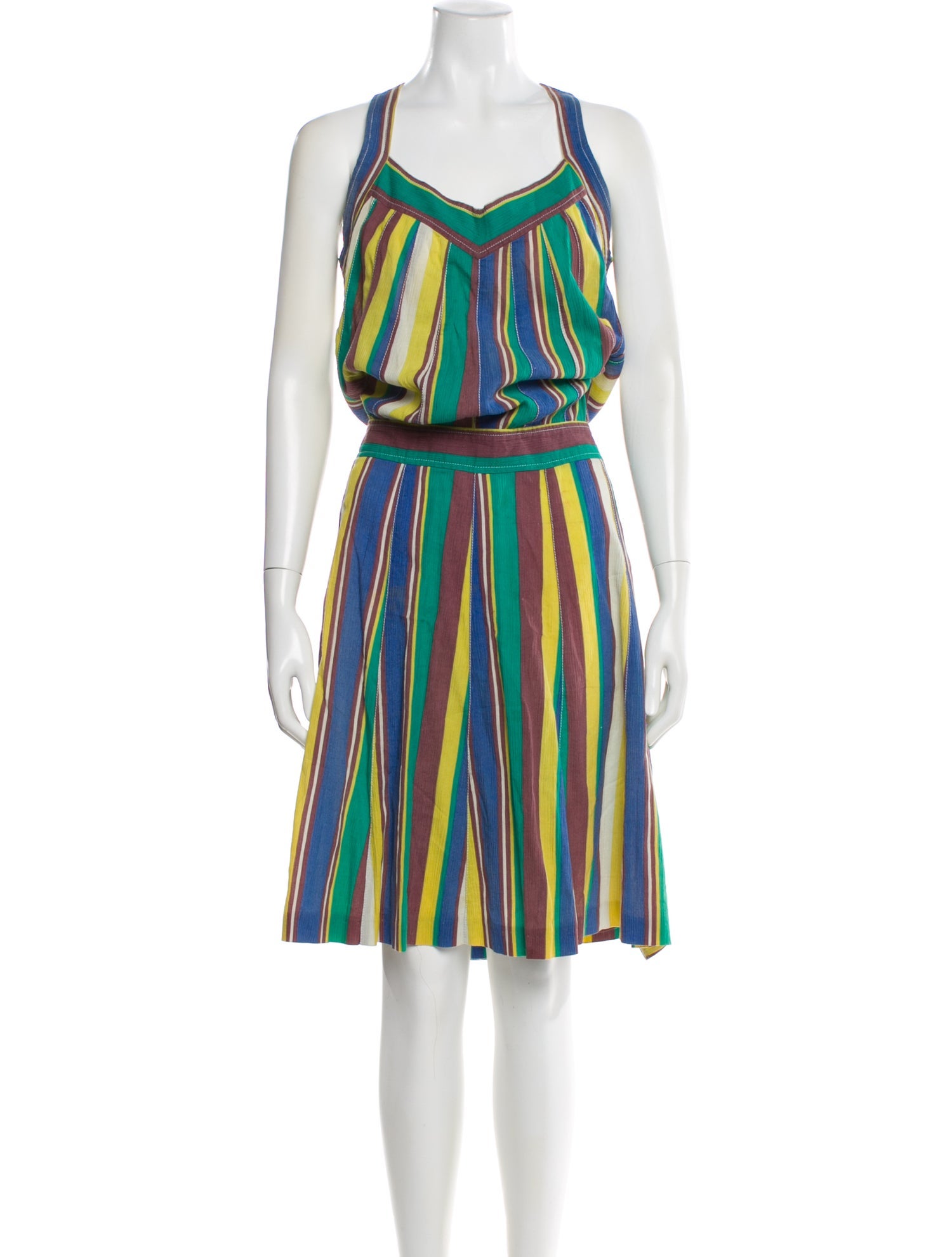 Cacharel Striped Midi Length Dress