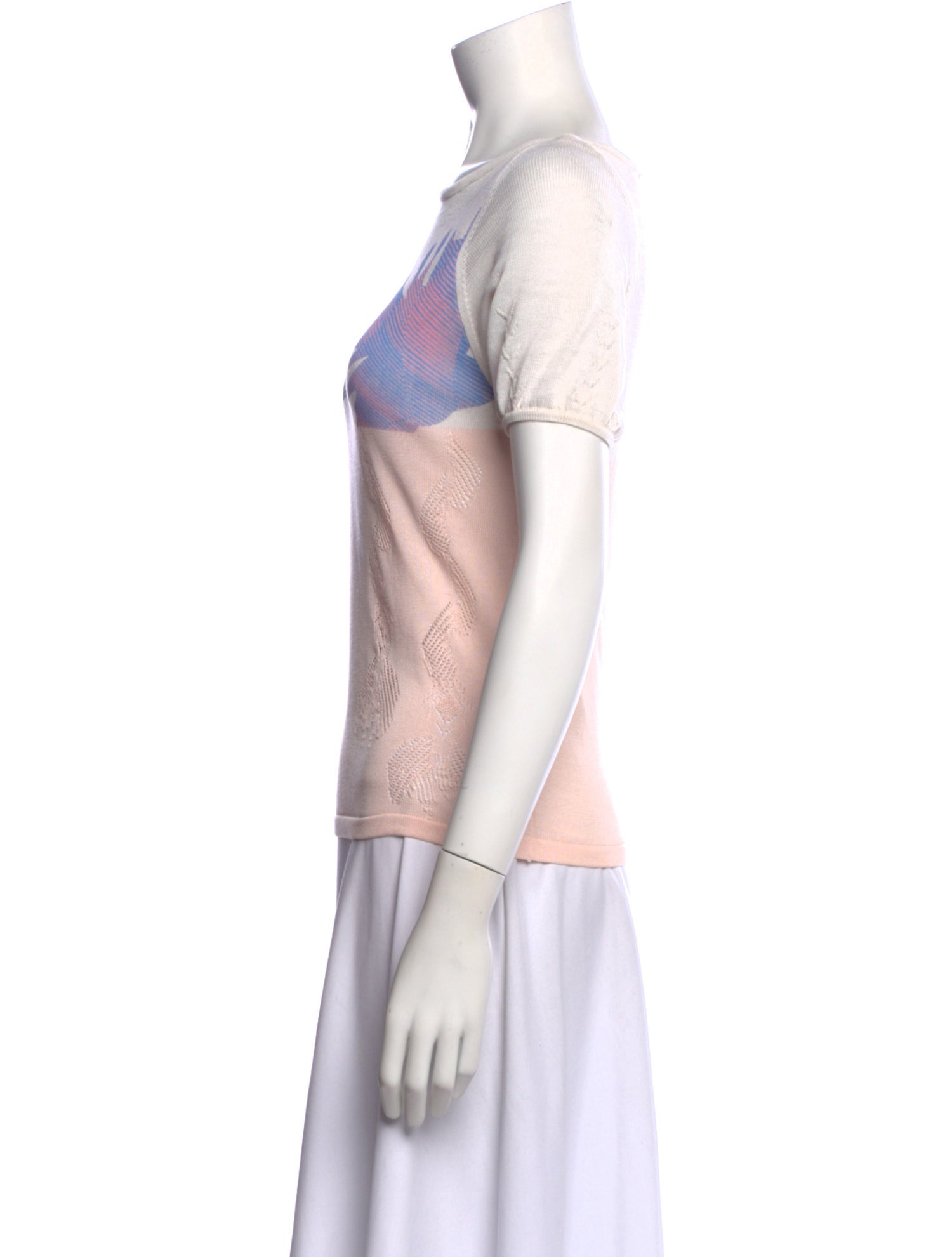 Cacharel Silk Graphic Print Top w/ Tags