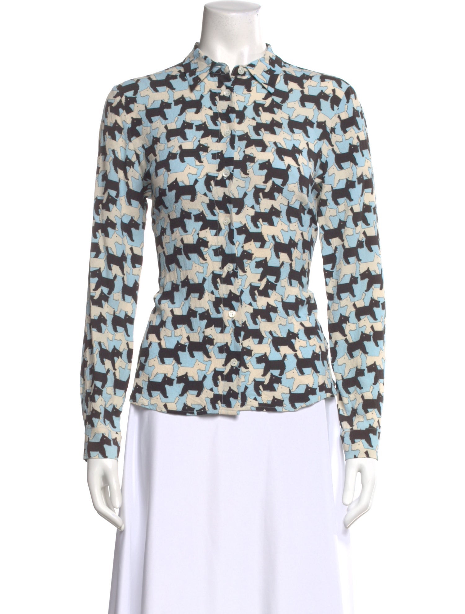 Cacharel Silk Animal Print Blouse