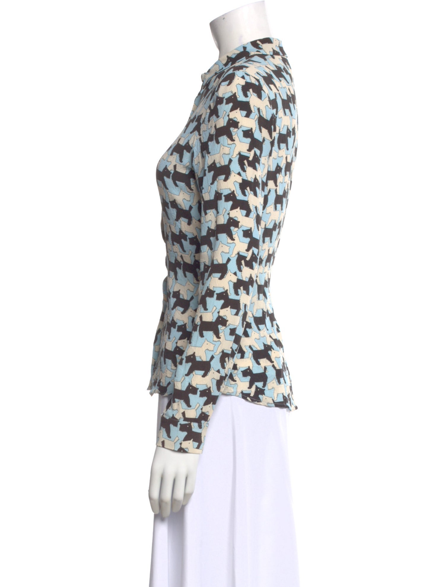 Cacharel Silk Animal Print Blouse