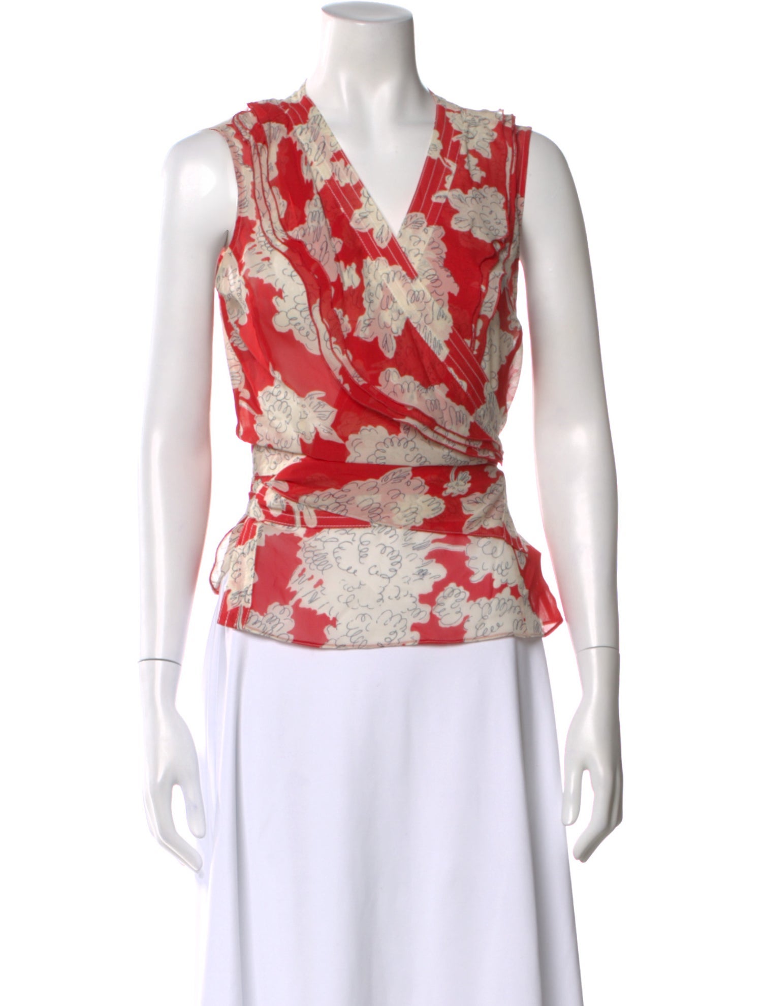 Cacharel Silk Floral Print Blouse