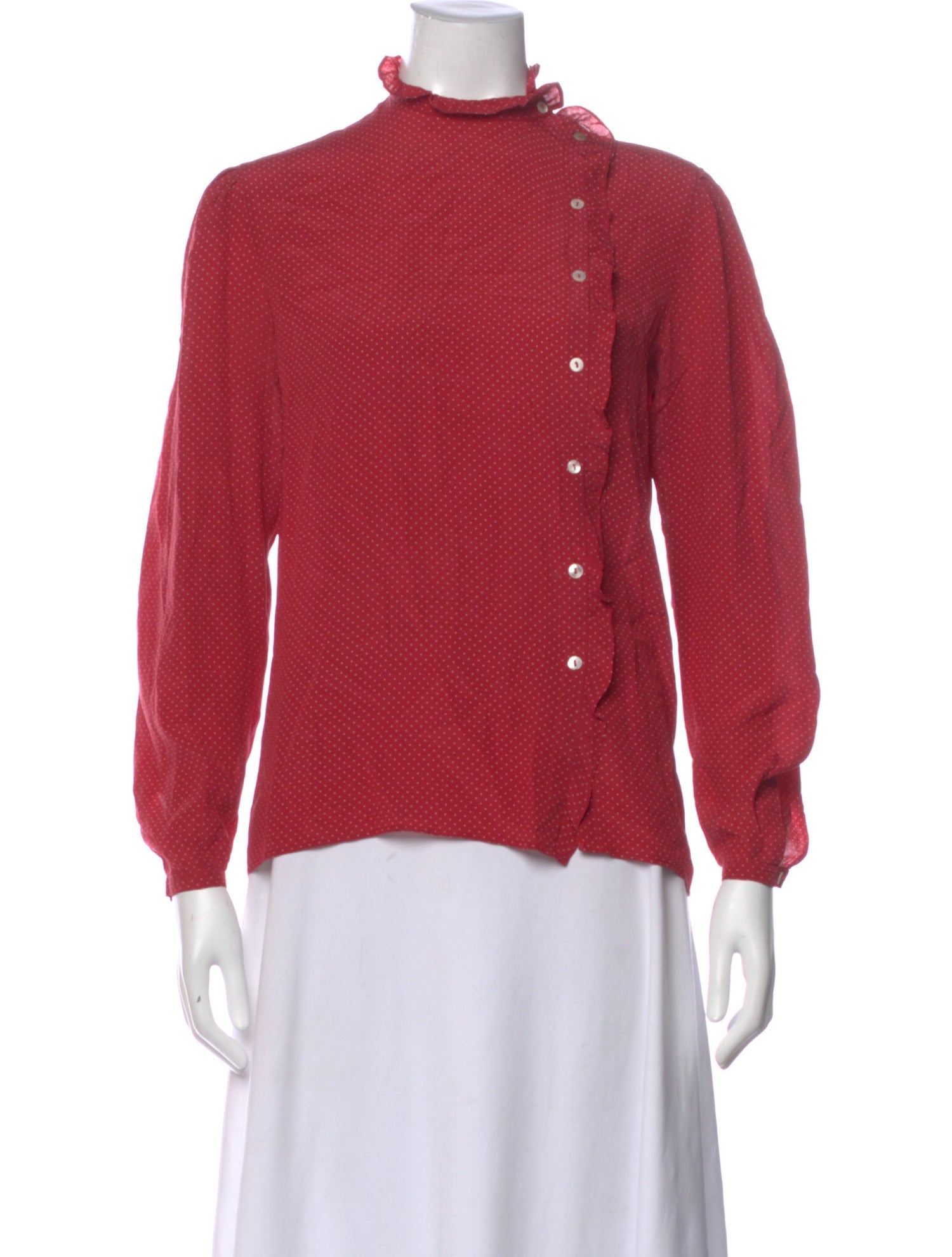 Cacharel Silk Polka Dot Print Blouse